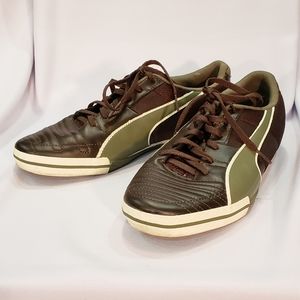 Puma Momentta Vule Sala  in brown/olive size US 10 EUR 43
